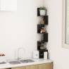 Stylish High Gloss Black Wall Corner Shelf - 20x20x127.5 cm