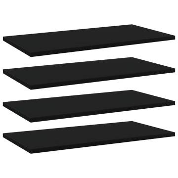 Bookshelf Boards 4 pcs Black 60x30 cm - Quality Storage Solution