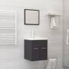 2 Piece Bathroom Furniture Set Grey Engineered Wood Colour grey Number of 1 Number of Pieces 