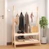 Solid Wood Pine Clothes Rack - 100x45.5x150 cm | Hipomarket