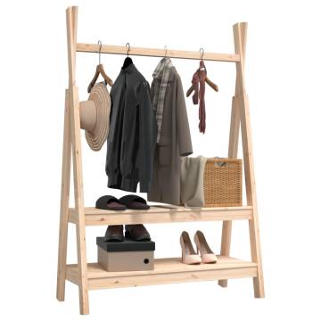 Solid Wood Pine Clothes Rack - 100x45.5x150 cm | Hipomarket