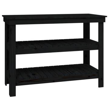 Work Bench Black 110.5x50x80 cm | Solid Wood Pine Furniture