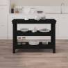 Work Bench Black 110.5x50x80 cm | Solid Wood Pine Furniture