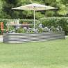 Garden Raised Bed Powder-coated Steel 296x80x36 cm Silver Colour silver Size 296 x 80 x 36 cm Quantity in Package 1 