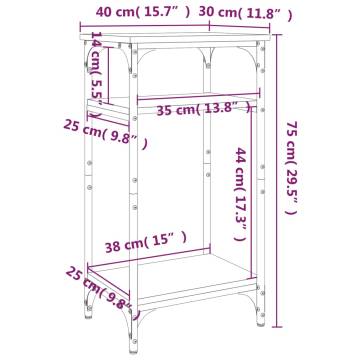 Stylish Smoked Oak Side Table | 40x30x75 cm | Hipomarket