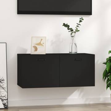 Elegant Wall Cabinet Black 80x35 cm - Premium Engineered Wood