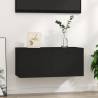 Elegant Wall Cabinet Black 80x35 cm - Premium Engineered Wood