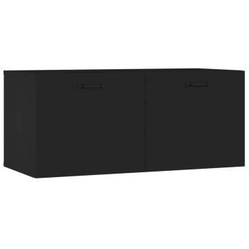 Elegant Wall Cabinet Black 80x35 cm - Premium Engineered Wood