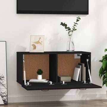 Elegant Wall Cabinet Black 80x35 cm - Premium Engineered Wood