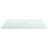 Table Top White 50x50 cm - Marble Design Tempered Glass