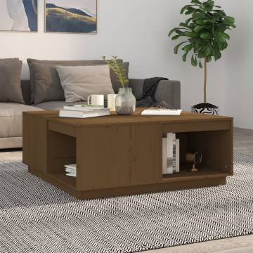 Elegant Honey Brown Coffee Table - Solid Pine Wood