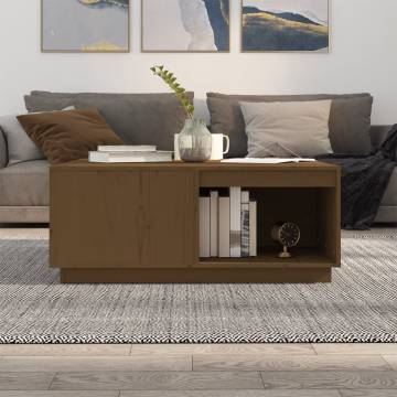 Elegant Honey Brown Coffee Table - Solid Pine Wood