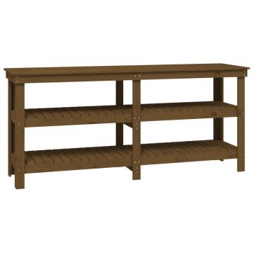 Honey Brown Solid Wood Pine Work Bench - 181x50x80 cm