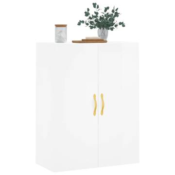 High Gloss White Wall Mounted Cabinet | 69.5x34x90 cm