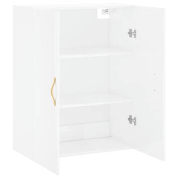 High Gloss White Wall Mounted Cabinet | 69.5x34x90 cm