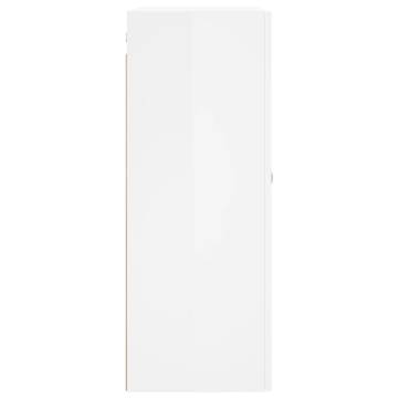 High Gloss White Wall Mounted Cabinet | 69.5x34x90 cm