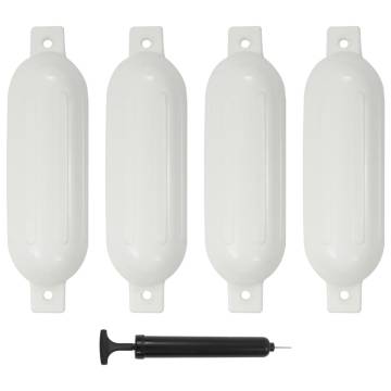 Boat Bumper Set - 4 White PVC Bumpers 51x14 cm | HipoMarket