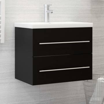 Sink Cabinet Black - 60x38.5x48 cm Engineered Wood | HipoMarket