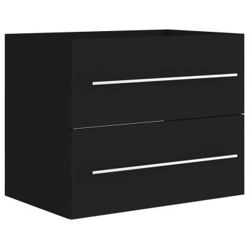 Sink Cabinet Black - 60x38.5x48 cm Engineered Wood | HipoMarket