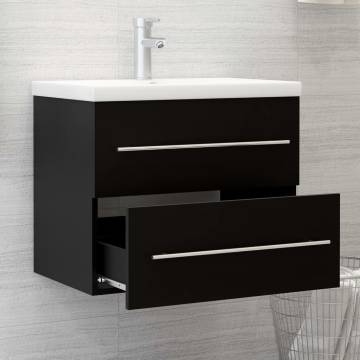 Sink Cabinet Black - 60x38.5x48 cm Engineered Wood | HipoMarket