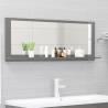 Bathroom Mirror High Gloss Grey 100x10.5x37 cm Engineered Wood Colour high gloss grey Size 100 x 10.5 x 37 cm Quantity in Package 1 