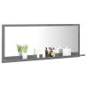 High Gloss Grey Bathroom Mirror - 100x10.5x37 cm | HipoMarket