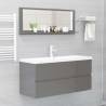 High Gloss Grey Bathroom Mirror - 100x10.5x37 cm | HipoMarket