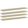 Bookshelf Boards 4 pcs Sonoma Oak 100x20x1.5 cm Engineered Wood Colour sonoma oak Size 100 x 20 x 1.5 cm Quantity in Package 4 