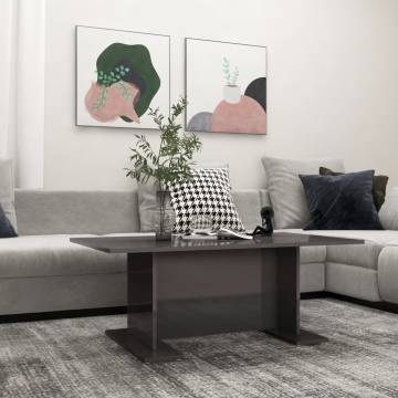 Modern High Gloss Grey Coffee Table | HipoMarket UK