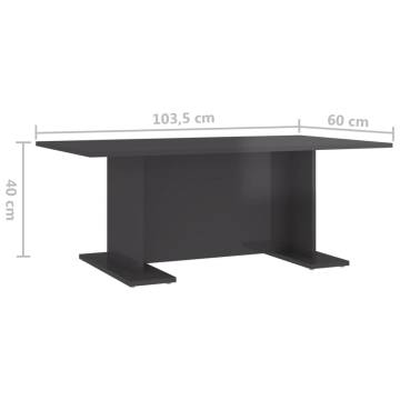 Modern High Gloss Grey Coffee Table | HipoMarket UK