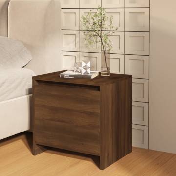 Stylish Brown Oak Bedside Cabinets - Set of 2 | HipoMarket