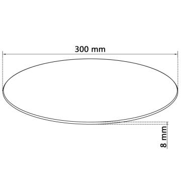 Table Top Tempered Glass Round 300mm | Durable & Elegant