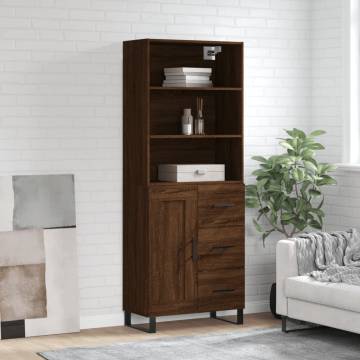 Elegant Highboard in Brown Oak - Stylish Storage Solution