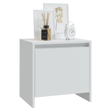 Elegant White Bedside Cabinet | 45x34x44.5 cm | Hipomarket