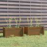 Garden Planters 2 pcs Honey Brown 60x31x31 cm Solid Pinewood Colour honey brown Quantity in Package 2 