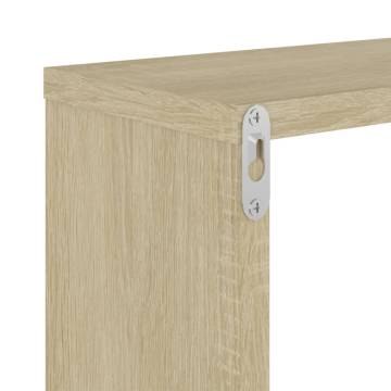 Stylish Wall Shelf Set - White & Sonoma Oak | Hipomarket