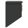 Stylish Black Wall Wardrobe with Hooks | 80x24x35.5 cm