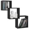 Cube Wall Shelf - High Gloss Black (68x15x68 cm) | HipoMarket