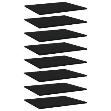 Bookshelf Boards 8 pcs Black 60x50x1.5 cm | Hipomarket