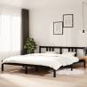 Bed Frame Black Solid Wood 180x200 cm Super King Size Colour black Size 180 x 200 cm 