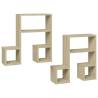 Stylish Music Note Wall Shelf - 2 pcs Sonoma Oak | HiPo Market