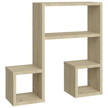 Stylish Music Note Wall Shelf - 2 pcs Sonoma Oak | HiPo Market