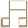 Stylish Music Note Wall Shelf - 2 pcs Sonoma Oak | HiPo Market