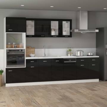 High Gloss Black Dishwasher Panel - 45x3x67 cm | Hipo Market