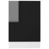 High Gloss Black Dishwasher Panel - 45x3x67 cm | Hipo Market