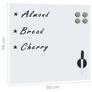 Wall Mounted Magnetic Glass Board 50x50 cm - HipoMarket