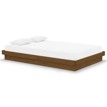 Honey Brown Solid Wood Bed Frame - 120x190 cm Small Double