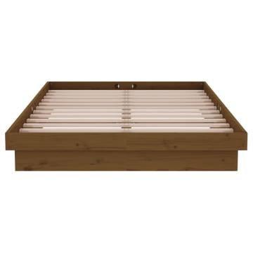 Honey Brown Solid Wood Bed Frame - 120x190 cm Small Double