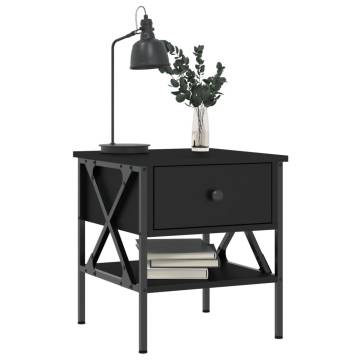 Stylish Bedside Table Black 40x42x45 cm | HipoMarket