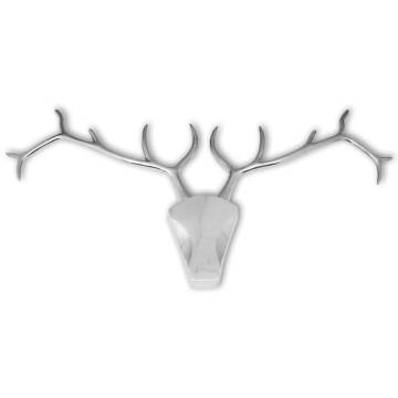 Stylish Silver Deer Head Wall Decoration - Aluminium Ornament